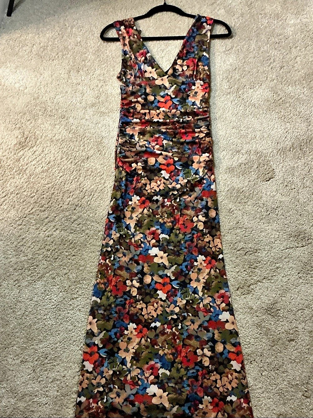Isla Floral Maxi Dress in Black & Multicolor Size Small NWT